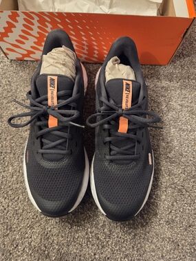 Nike Revolution Black Runner with Coral Accents 7Y